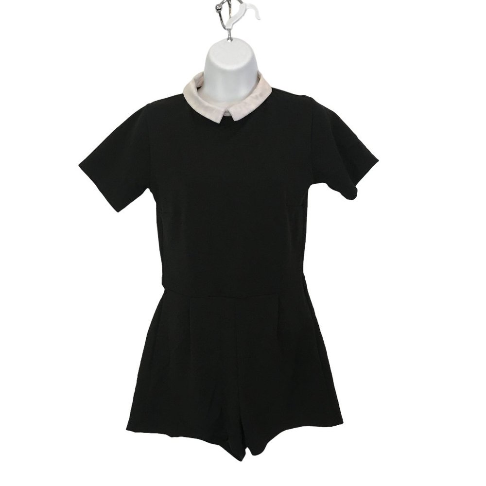 Pull &‎ Bear Black Wednesday Addams Style Romper, Jumper, Shorts M